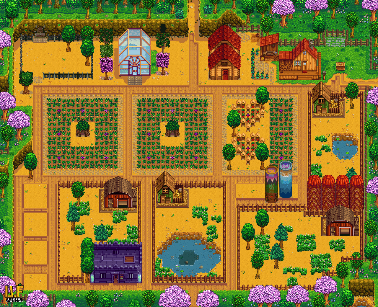 Farm plan render - upload.farm Stardew Valley Summary Generator